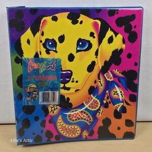 Lisa Frank Rainbow Dalmatian Dog 3 Ring Binder Folder School Supplies Vintage